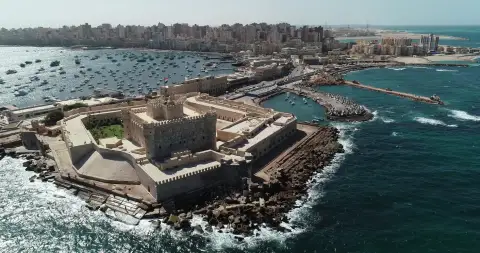 Full Day Tour to Alexandria from Cairo featuring the Mediterranean coastline and city views