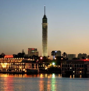 At NIGHT Tour to Cairo Opera House, Talaat Harb, Qasr El Neel, and Cairo Tower