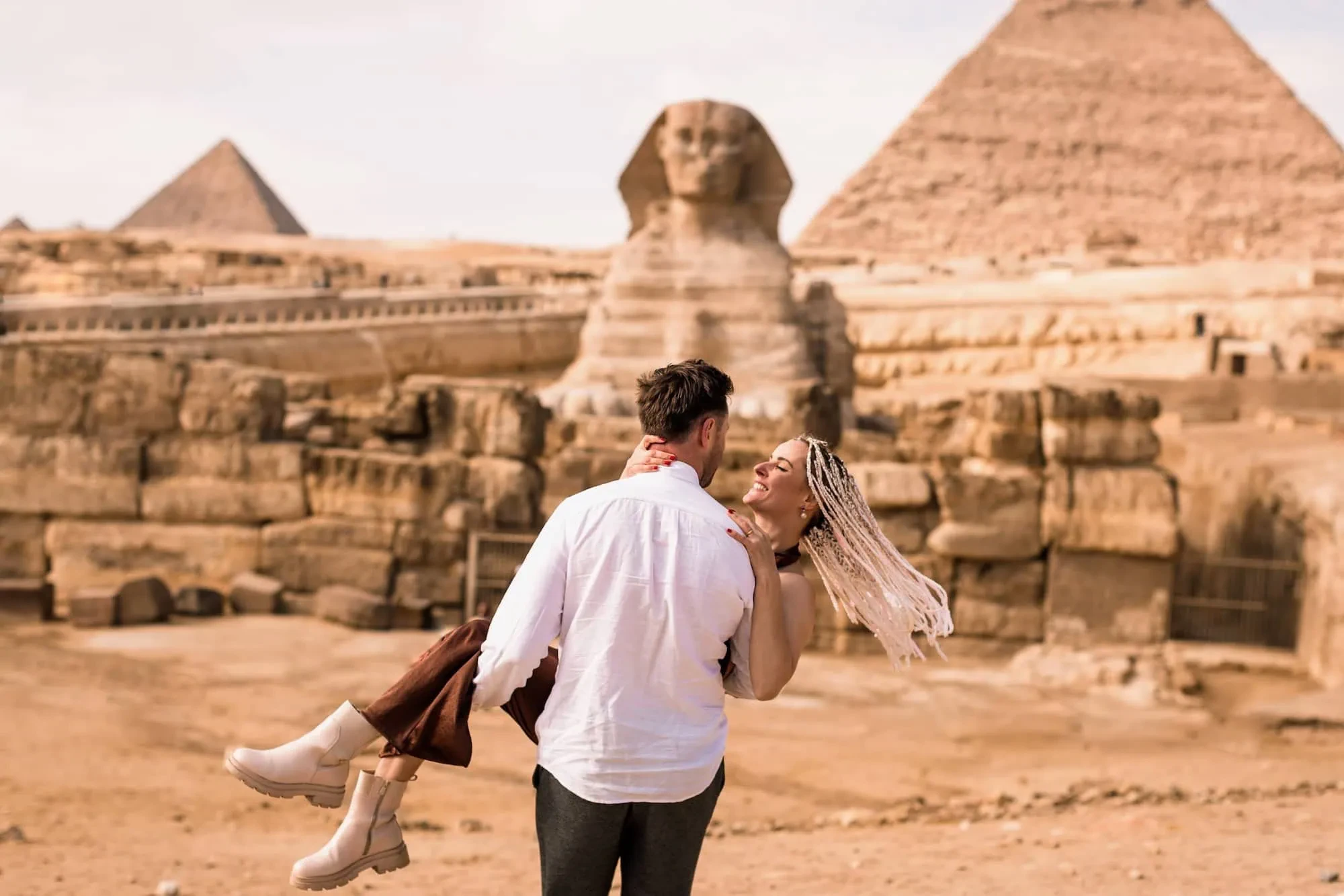 Giza Pyramids under clear sky