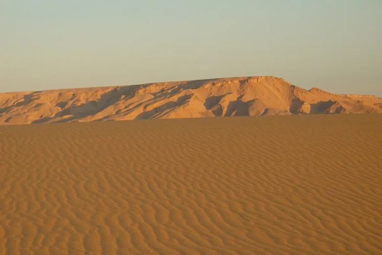 Wide landscape of the Western Desert in Egypt Sahara region