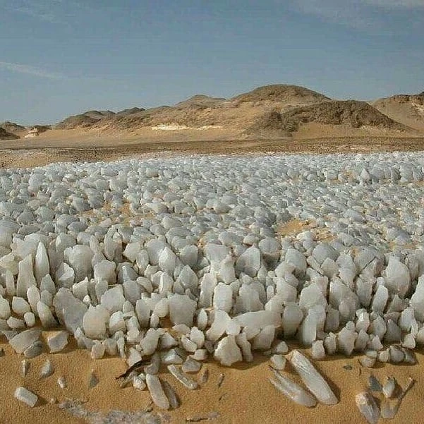 Crystal Mountain with quartz crystals in Egypt Western Desert