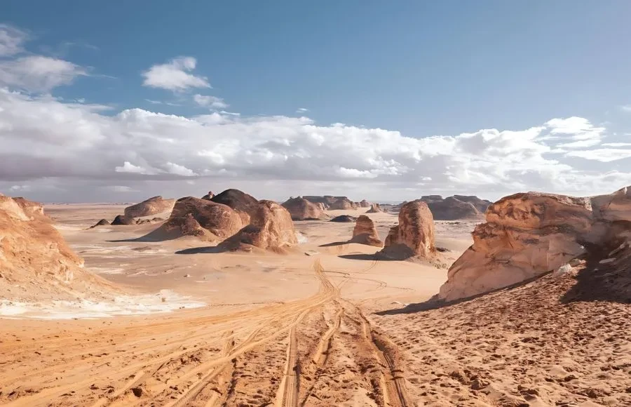 El Haize natural hot spring in Egypt Western Desert
