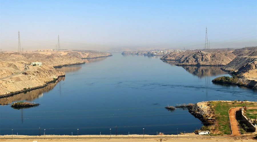 Aswan High Dam overlooking the Nile River