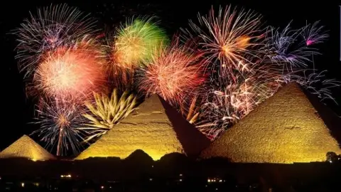 Giza pyramids during Cairo Saqqara Christmas Tour Package