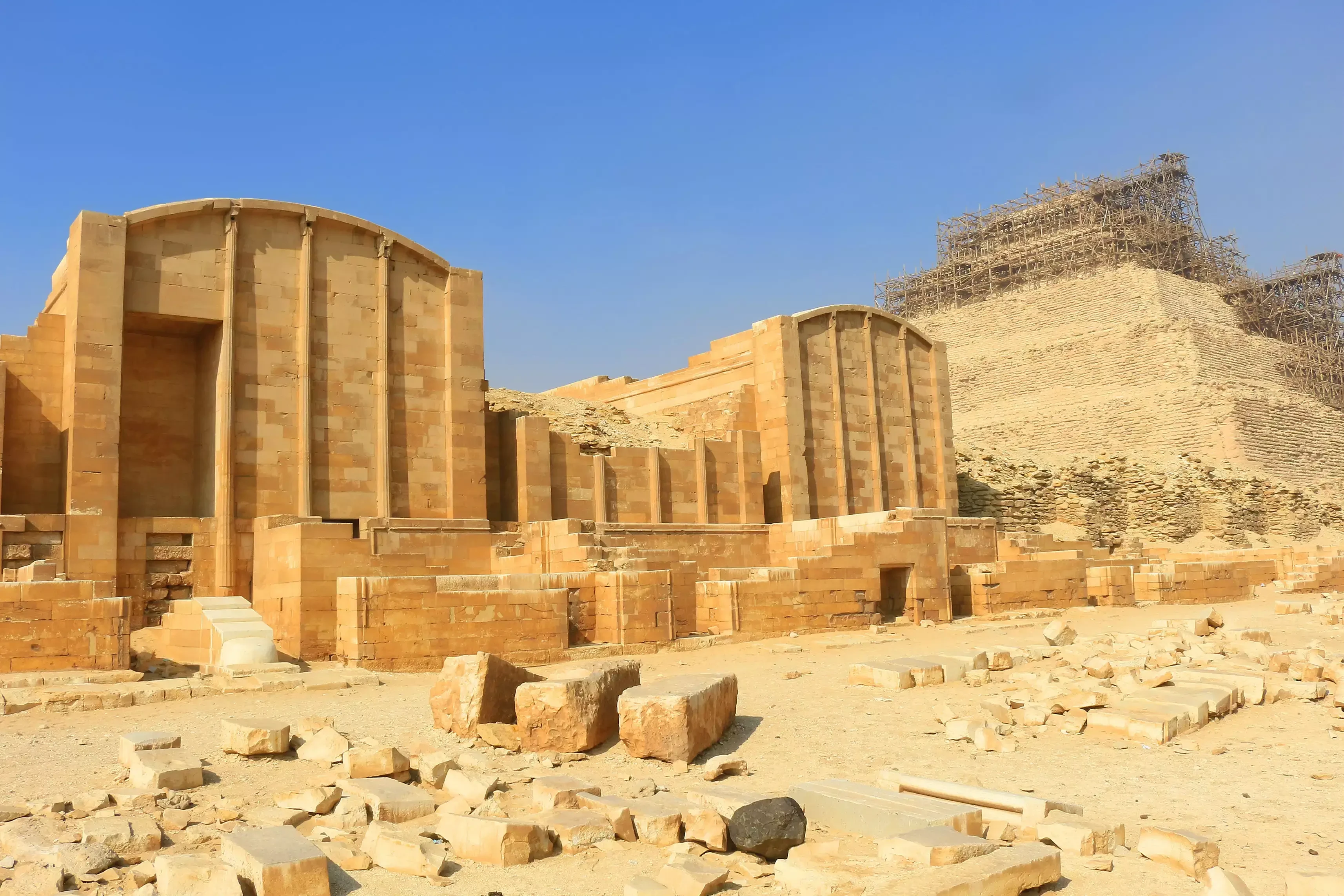 Saqqara Necropolis with the Step Pyramid of Djoser in Egypt