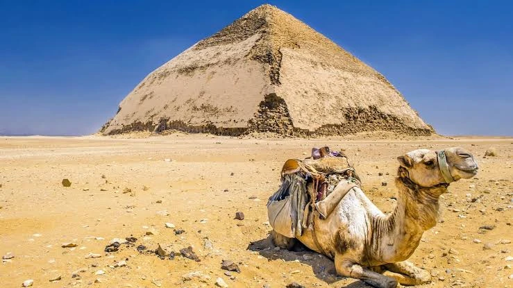 Dahshur Pyramids in Egypt featuring the Bent Pyramid and ancient desert landscape