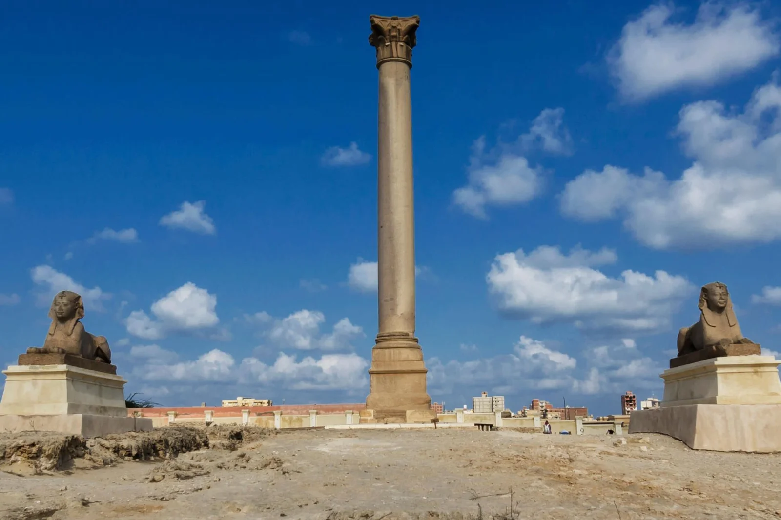 Ancient Roman column Pompey’s Pillar in Egypt