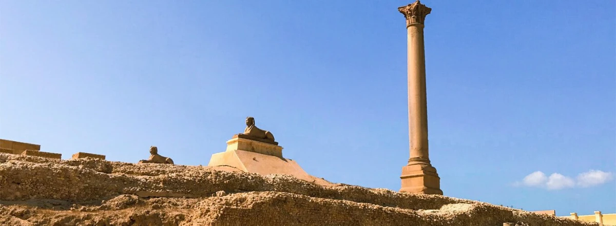 Pompey’s Pillar, famous landmark in Alexandria